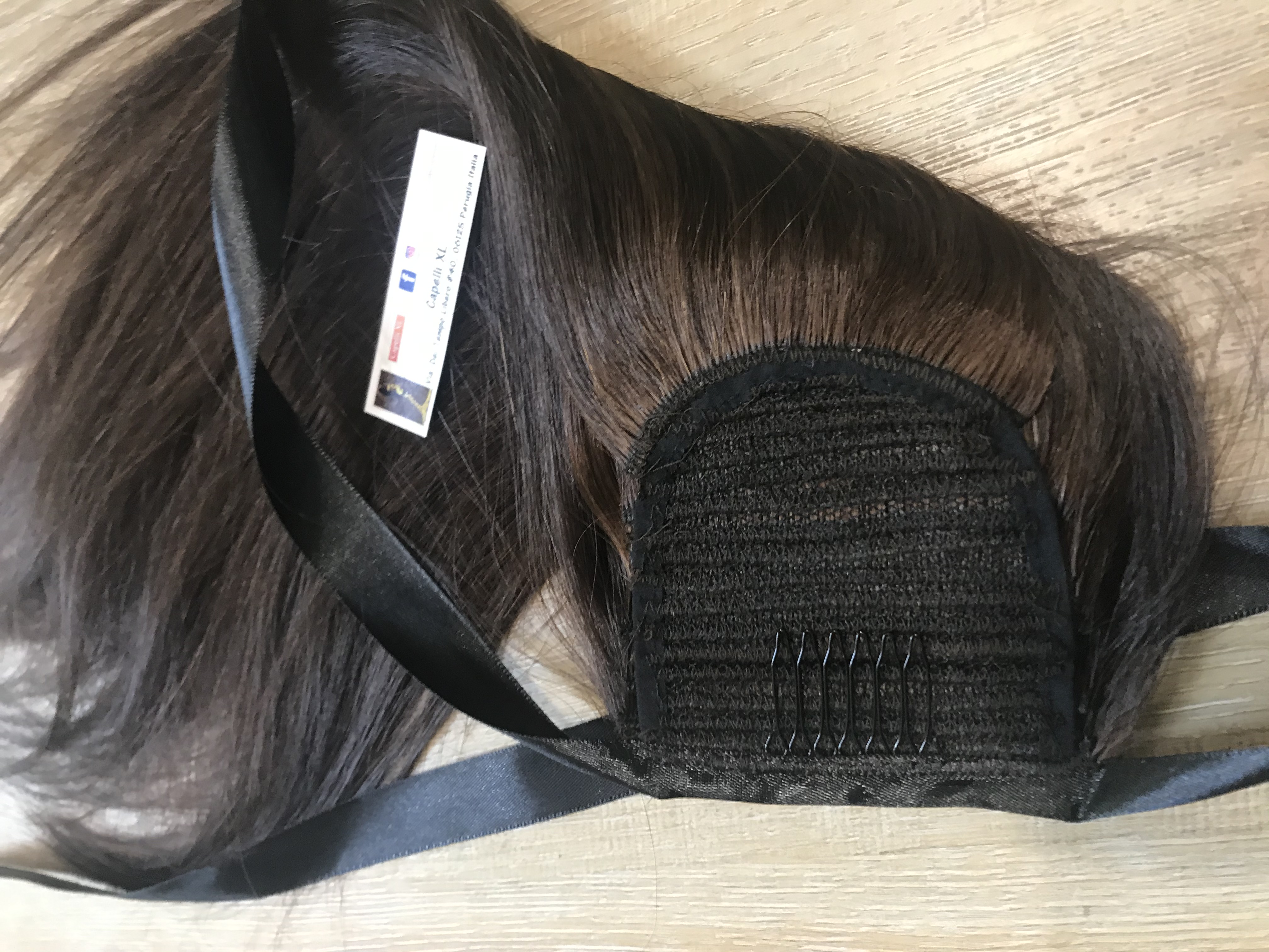 Coda Ponytail fatta con capelli veri remy capelli mossi Brasiliani da legare con lacci o con velcro